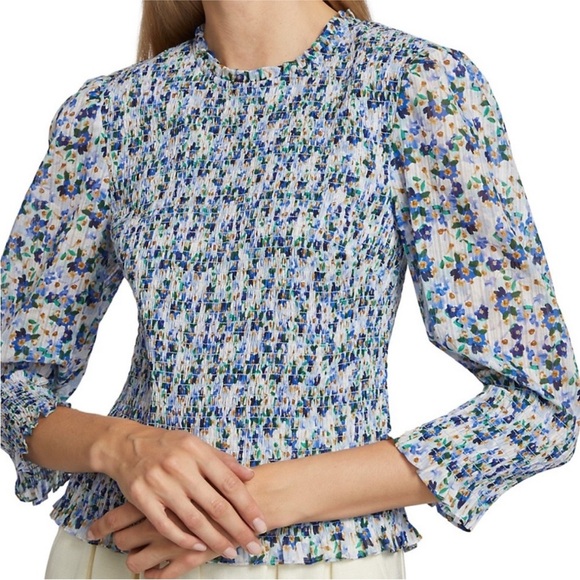 Veronica Beard Tops - Veronica Beard 100% cotton Kali Smocked Top EUC